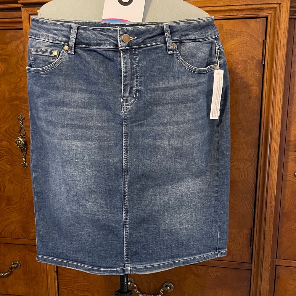 Westport Blue Denim Pencil Skirt